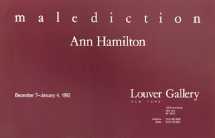 Ann Hamilton announcement, 1991