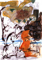 Hera's Detestation, 1992 / 
acrylic on paper / 
Paper: 39 7/16 x 27 3/4 in (100.2 x 70.5 cm) / 
Framed: 41 5/8 x 29 3/4 in (105.7 x 75.6 cm) / 
Private collection