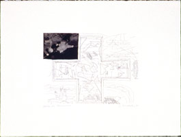 Charles Garabedian / Brick Through a Window, 1961 - 80 / etching / 22 1/2 x 29 3/4 in (57.15 x 75.6 cm)