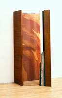 Cristina Iglesias / 
Untitled, 1988 / 
wood, iron, concrete, glass, on copper / 
75 1/2 x 30 x 24 1/2 in (191.8 x 76.2 x 62.2 cm) (4 parts) / 
Private collection