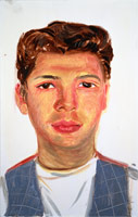 Arnold Morales, l989 / 
oil on canvas / 
16 l/2 x 10 l/2 in (41.9 x 26.67 cm)