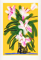 David Hockney / 
Lilies, 2009 / 
iPhone drawing printed on paper / 
image: 32 x 21 1/2 in. (81.3 x 54.6 cm) / 
sheet: 37 x 25 1/2 in. (94 x 64.8 cm) / 
Edition of 25