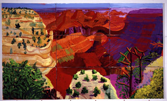 9 Canvas Study of the Grand Canyon, 1998 / 
oil on 9 canvases / 
39 1/2 x 65 1/2 in (100.3 x 166.4 cm) / 
46 3/4 x 72 1/2 in (118.7 x 184.2 cm)(fr) overall