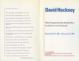 Announcement for David Hockney: Wider Perspectives are Needed Now
