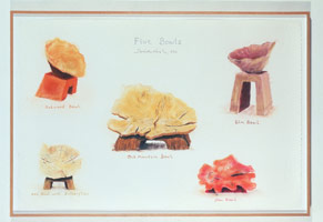 5 Bowls, 1990 / 
pastel on paper / 
31 x 48 1/2 in (78.7 x 123.2 cm) / 
Private collection