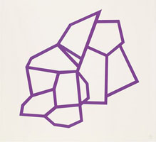 Richard Deacon / 
Bamako Monoprint #28 (purple), 2012 / 
Block print. Metallic ink on paper / 
39 x 43 in (100 x 110 cm)