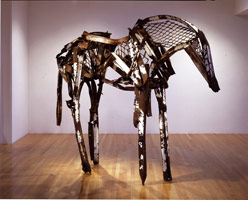 With the Current, 2002 / 
found steel, welded / 
89 x 126 x 38 in (226.1 x 320 x 96.5 cm)