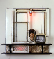Edward & Nancy Reddin Kienholz / 
Drawing for the Hoerengracht No. 1, 1984 / 
mixed media assemblage / 
49 x 55 x 11 in (124.5 x 139.7 x 27.9 cm)