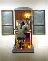 Edward & Nancy Reddin Kienholz / 
The Grey Window Becoming, 1973 - 84 / 
mixed media assemblage / 
80 x 88 x 40 in (203.2 x 223.5 x 101.6 cm)
