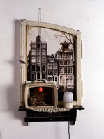 Edward & Nancy Reddin Kienholz / 
Drawing for the Hoerengracht No. 3, 1984 / 
mixed media assemblage / 
39 3/8 x 24 x 7 1/8 in (100 x 61 x 18.1 cm)
