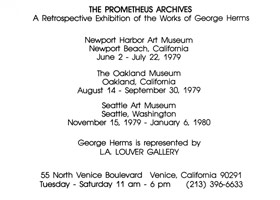 George Herms / Newport Harbor Art Museum announcement, 1979
