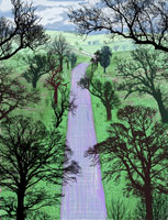 David Hockney / 
Winter Road Near Kilham, 2008 / 
      inkjet printed computer drawing on paper / 
      48 1/2 x 37 in. (123.2 x 94 cm) / 
      Private collection