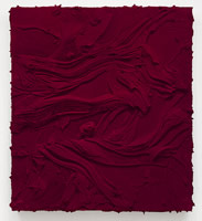 Jason Martin / 
Arujo, 2013 / 
Pure pigment (Magenta) on aluminum / 
71 x 63 1/2 x 6 1/2 in. (180.3 x 161.3 x 16.5 cm) / 
Private collection