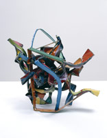 John Chamberlain / 
French Cousin, 2001 / 
painted and chromed steel / 
14 1/4 x 17 x 13 in (36.2 x 43.2 x 33 cm) / 