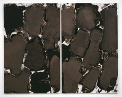 Ed Moses / 
Lapahoi, 2001 / 
acrylic on canvas / 
96 x 122 in (243.8 x 309.9 cm) overall (diptych) / 
Private collection