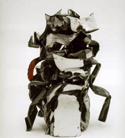 John Chamberlain / 
Moe Mentiss, 2004 / 
painted and chromed steel / 
11 3/4 x 8 x 8 1/4 in (29.8 x 20.3 x 21 cm)
Private collection 