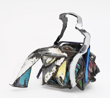John Chamberlain / 
Opiated Asses, 2004 / 
painted and chromed steel / 
7 3/8 x 8 5/8 x 6 in (18.7 x 21.9 x 15.2 cm) / 
Private collection
