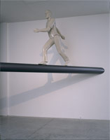 Jonathan Borofsky / 
Walking Man, 1991 / 
aluminum, fiberglass, and imron paint / 
152 x 245 x 23 in (386.1 x 622.3 x 58.4 cm) overall installed / 
Private collection