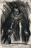 From Rembrandt: Portrait of Margaretha de Geer / 
      Black chalk on paper / 
      38 x 25.5 cm