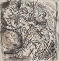 Leon Kossoff / 
From Veronese: Allegory of Love IV / 
chalks on paper / 
Paper: 23 x 22 in (58.4 x 55.9 cm) / 
Framed: 32 x 30 3/4 in (81.3 x 78.1 cm)