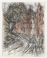 Leon Kossoff / 
Arnold Circus, 2008-2010 / 
charcoal and pastel on paper / 
24 1/2 x 21 in. (65.3 x 50 cm) / 
 / 
Catalogue plate number 82