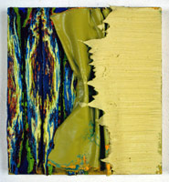 Dovetail, 1998 / 
oil on wood / 
8 x 7 1/2 in (20.3 x 19 cm) / 
Private collection