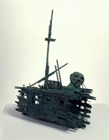 Michael C. McMillen / 
Cargo Cult (formerly: The New World), 1992-93 / 
unique bronze / 
24 x 17 1/4 x 8 1/2 in (60.96 x 43.8 x 21.59 cm)