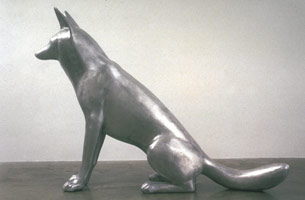 Gwynn Murrill / 
Aluminum Coyote VI, 1989 / 
Cast aluminum / 
30 x 44 x 10 in (76 x 111 x 26 cm)
