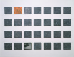 Toerenteller (Revolution Counter), 1986 / 
28 lead covered panels / 
49 x 78 1/8 in (124.5 x 198.1)