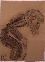 R.B. Kitaj / Crouch Dance (Self Portrait), 2001 – 2003 / 
charcoal on paper / 
30 x 22 inches (77.5 x 57.2 cm)