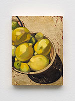 Rebecca Campbell / 
Lemons, 2020 / 
oil and gold leaf on panel / 
8 x 6 in. (20.3 x 15.2 cm)