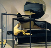 Richard Shaffer / 
Mirror, Sofa, Figure, 1979 / 
oil on canvas / 
80 x 84 1/2 in (203.2 x 214.63 cm)