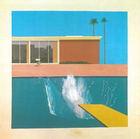 David Hockney / 
A Bigger Splash, 1967 / 
acrylic on canvas / 
96 x 96 in (244 x 244 cm) / 
Collection of The Tate, London