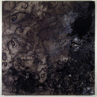 anymore (3-72) (31194e), 1994 / 
mixed media on canvas (charcoal, enamel, acylex) / 
72 x 72 in (182.9 x 182.9 cm)