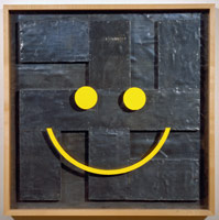 Portrait, 1991 / 
lead glass, wood and acrylic / 
37 x 37 in (94 x 94 cm) / 
Private collection