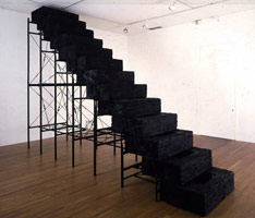 Stairs (Kaidan), 1993 / 
wood, steel, glass, water, fire / 
208 x 148 x 492 in (528.3 x 375.9 x 1249.7 cm)