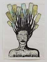 Alison Saar / 
Delta Doo, 2002 / 
monoprint/woodcut and Chine colle´ / 
33 7/8 x 24 3/8 in. (86 x 61.9 cm)