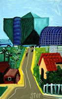 David Hockney / 
Hancock Street, West Hollywood I, 1989 / 
oil on canvas / 
16 1/2 x 10 1/2 in (41.9 x 26.7 cm) (fr) / 
Private collection
  