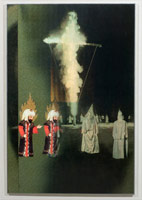 Nancy Reddin Kienholz / 
Mohammed and the Klan, 2007 / 
lenticular (mixed media) / 
71 x 48 x 1 in (180.3 x 121.9 x 2.5 cm) / 
Private collection 