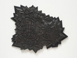 Ben Jackel / 
Fortress Wesel, 2010 / 
stoneware, ebony and beeswax / 
14 1/2 x 17 x 1 1/4 in (36.8 x 43.2 x 3.1 cm)