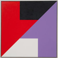 Frederick Hammersley / 
Whether Vane, 1980 / 
oil on linen / 
45 x 45 in. (114.3 x 114.3 cm) / framed: 45 7/8 x 45 3/4 in. (116.5 x 116.2 cm)