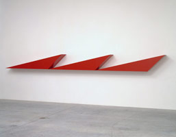 John McCracken / 
RA, 1991 / 
polyester resin & fiberglass on plywood / 
21 1/2 x 230 x 14 in (54.6 x 584.2 x 35.6 cm)