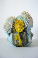 Matt Wedel / 
flower tree, 2011 / 
fired clay and glaze / 
14 1/2 x 14 x 10 in (36.8 x 35.6 x 25.4 cm) / 
Private collection