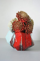 Matt Wedel / 
flower tree, 2011 / 
fired clay and glaze / 
15 x 12 x 11 in (38.1 x 30.5 x 27.9 cm) / 
Private collection 