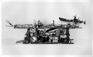 Chris Burden / 
Warship, 1981 / 
mixed media assemblage / 
6 x 33 x 10 in. (15.24 x 83.8 x 25.4 cm) / 
Private collection