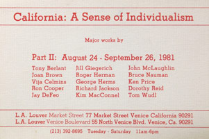 California: A Sense of Individualism Part II announcement, 1981