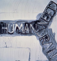 Bruce Nauman / 
Human Need Drain, 1983 / 
chalk and watercolor on paper / 
86 x 80 in. (218.44 x 203.2 cm) / 
Private collection