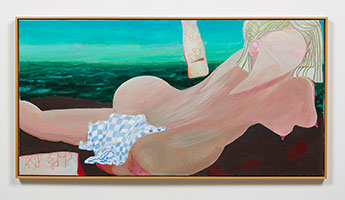 Odalisque, 2001 / 
acrylic on canvas / 
28 1/2 x 56 1/8 in (72.4 x 142.6 cm) / 
Private collection