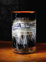 Dale Chihuly / 
Black Cylinder #44, 2006 / 
        handblown glass / 
        21 x 9 x 9 in. (53.3 x 22.9 x 22.9 cm)
