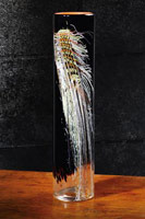 Dale Chihuly / 
Black Cylinder #48, 2006 / 
        handblown glass / 
        29 1/2 x 7 x 7 in. (74.9 x 17.8 x 17.8 cm)